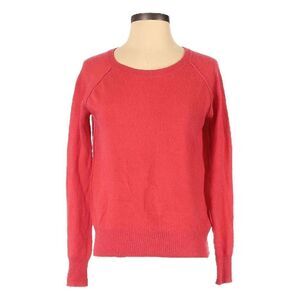 Sea Bleu 100% Cashmere Coral Red Pullover Crewneck Sweater Size XS